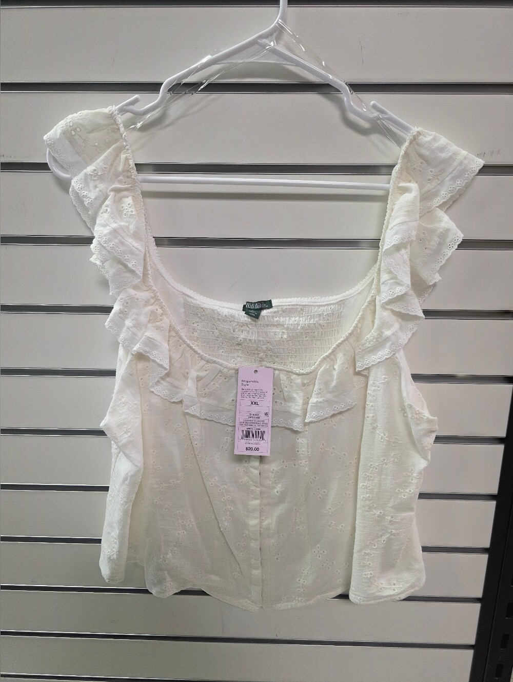 Target White Ruffled Tank Top, Womans XXL